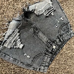 SHEIN ripped jean shorts
